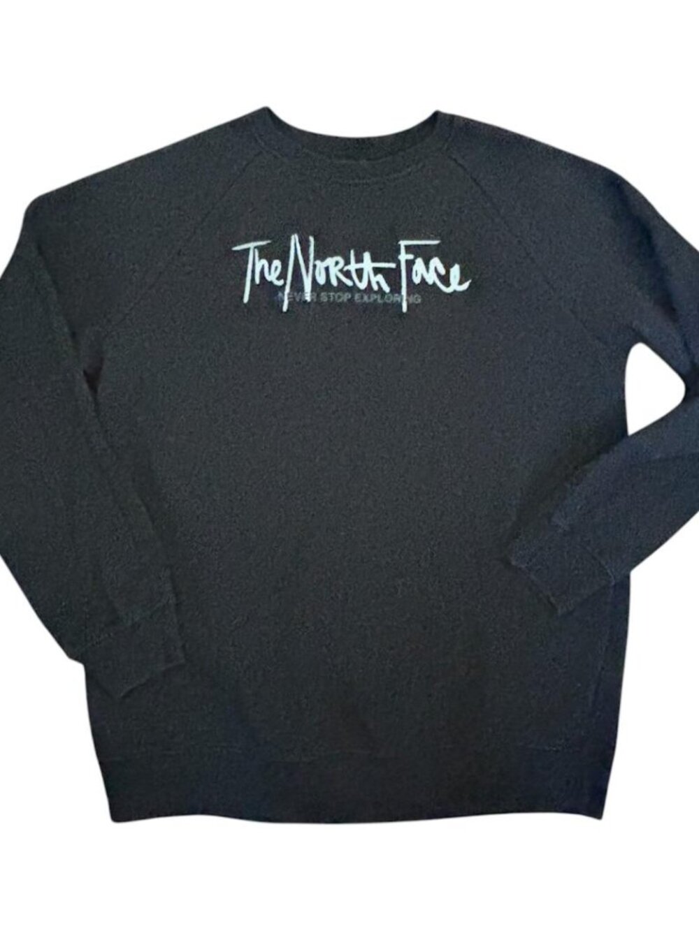 The North Face Crew Sweatshirt Black & Metallic Silver Women Size Medium